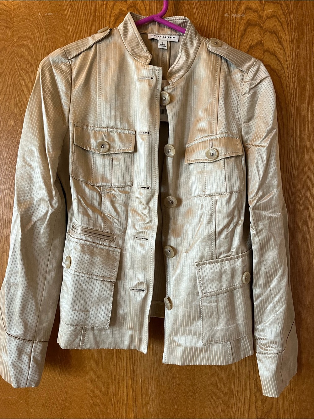 Banana Republic Womens Metallic Gold Utility Jacket - Picture 3 of 4